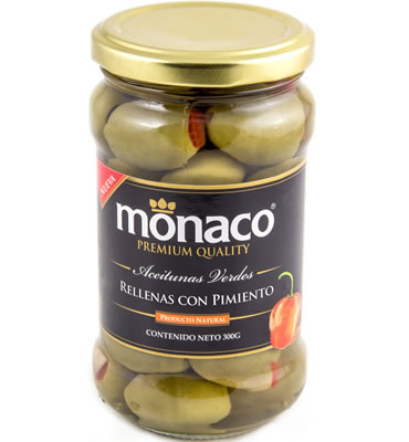 Green Olives stuffed with Red Peppers